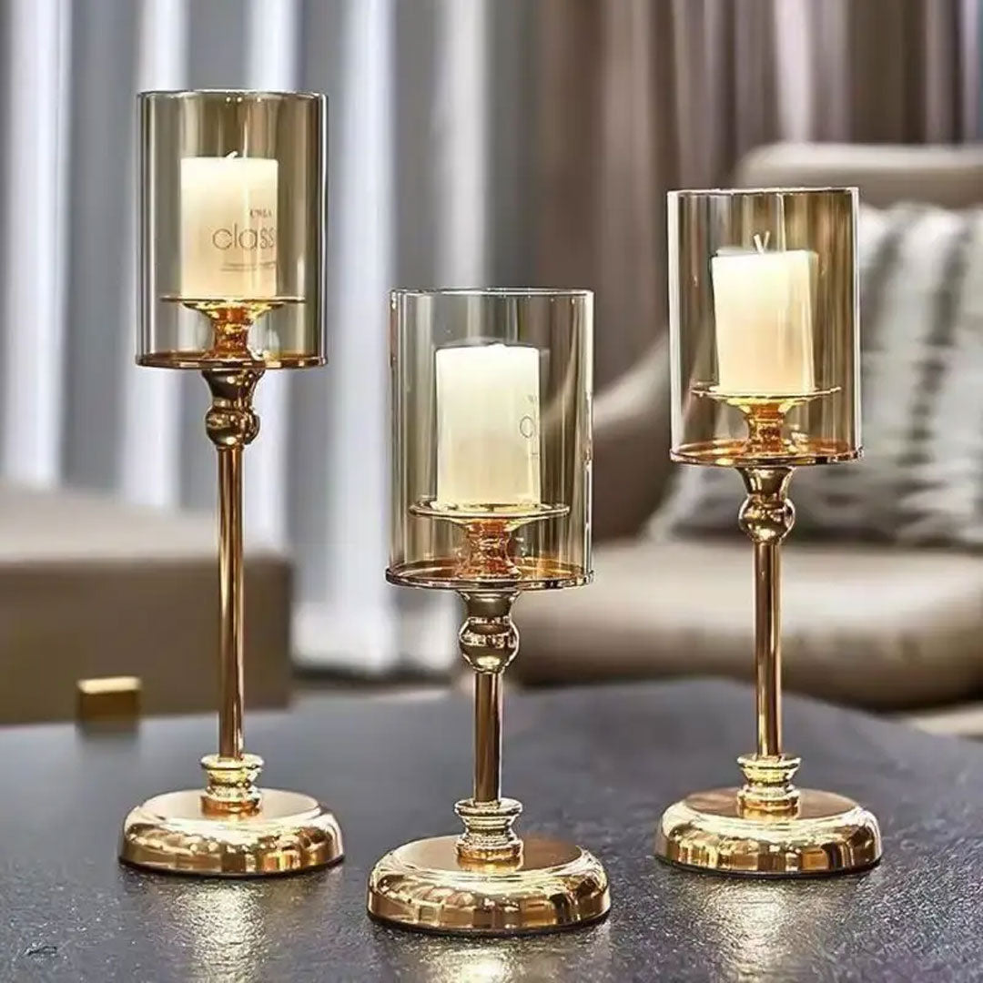 Luxury European Golden Candle Holder Decor