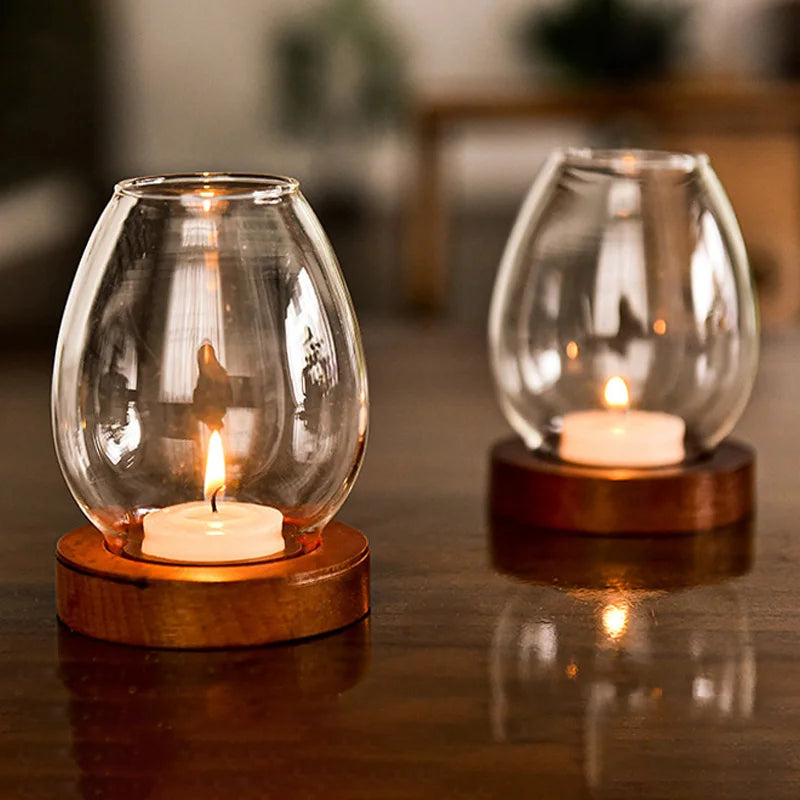 Vintage Charm Glass Candle Holders for Home Décor